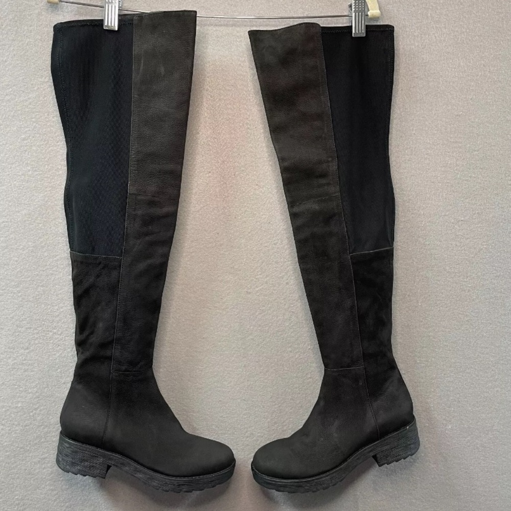 Eileen Fisher Over the Knee Black Boot Size 5.5